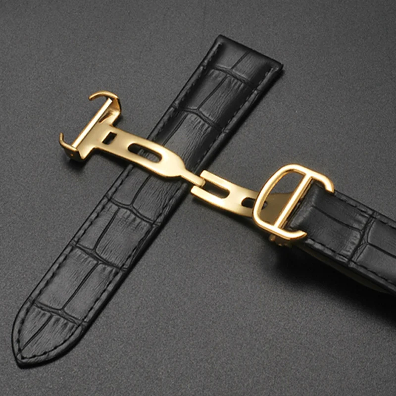 Luxury Watch Cartier - جلد طبيعي حزام الساعات مع الخيزران