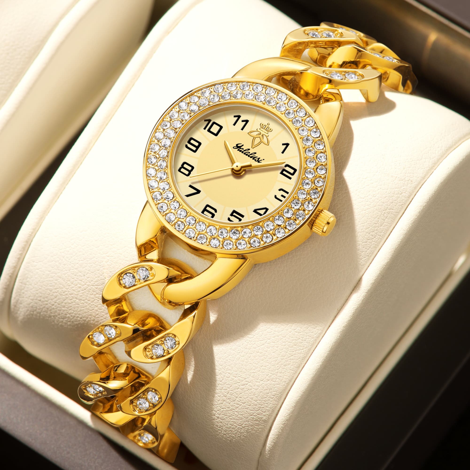 Luxury Watch List - ساعة يد نسائية فاخرة مرصعة بالألماس