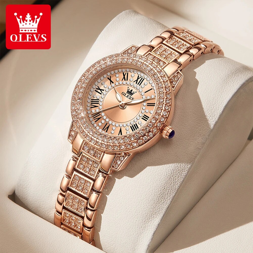 Luxury Watch Diamond - ساعة OLEVS نسائية فاخرة كوارتز ماسية