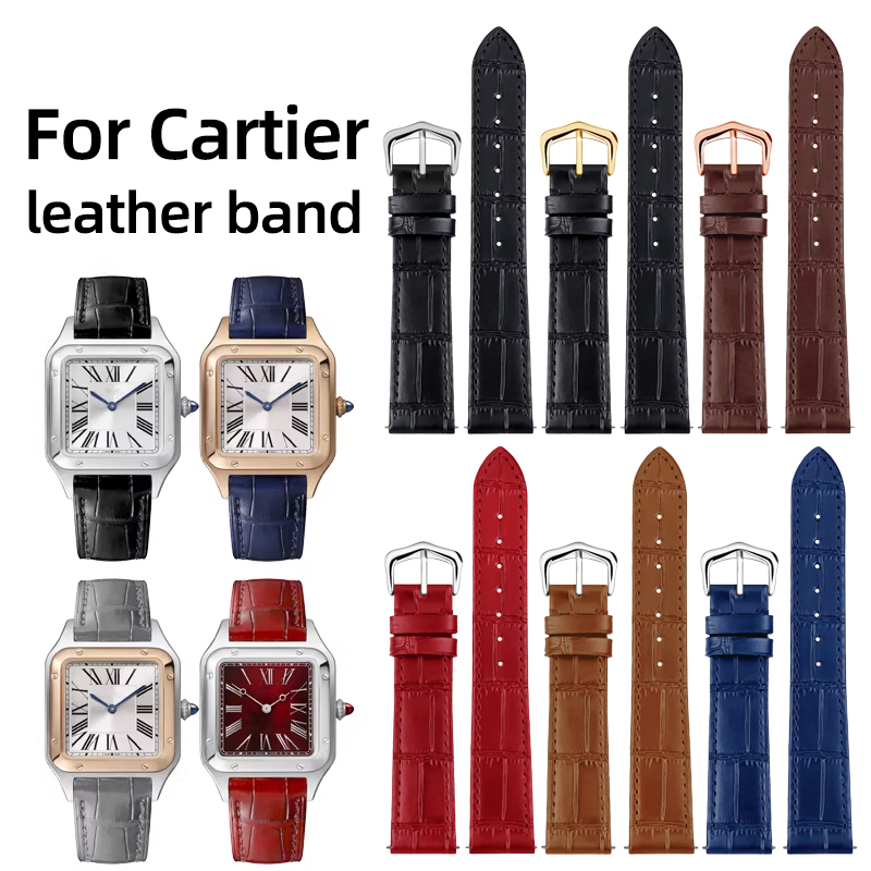 Luxury Watch Cartier - حزام ساعة من الجلد الطبيعي مقاس