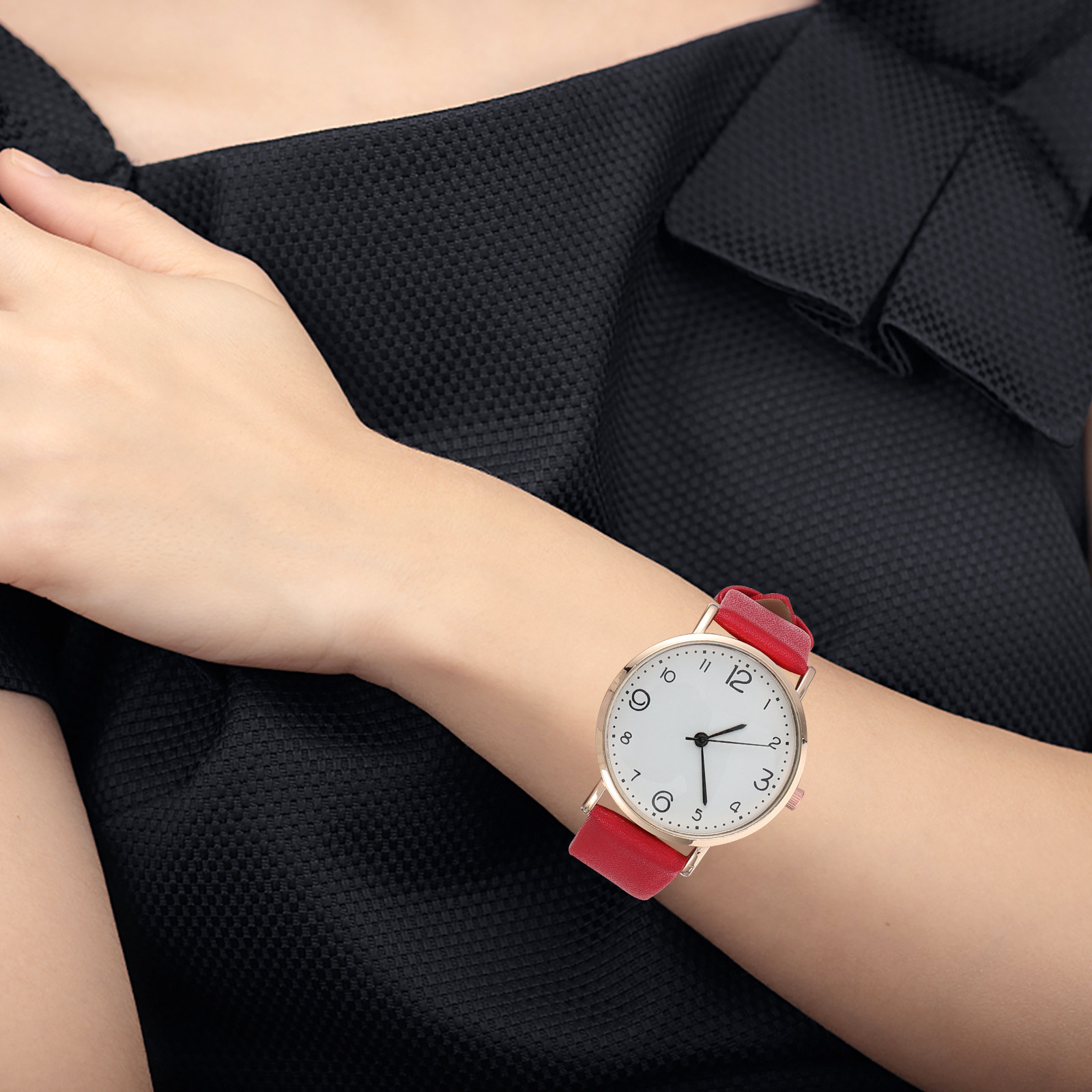 Luxury Watch White - ساعة يد نسائية أنيقة بحزام، ساعة