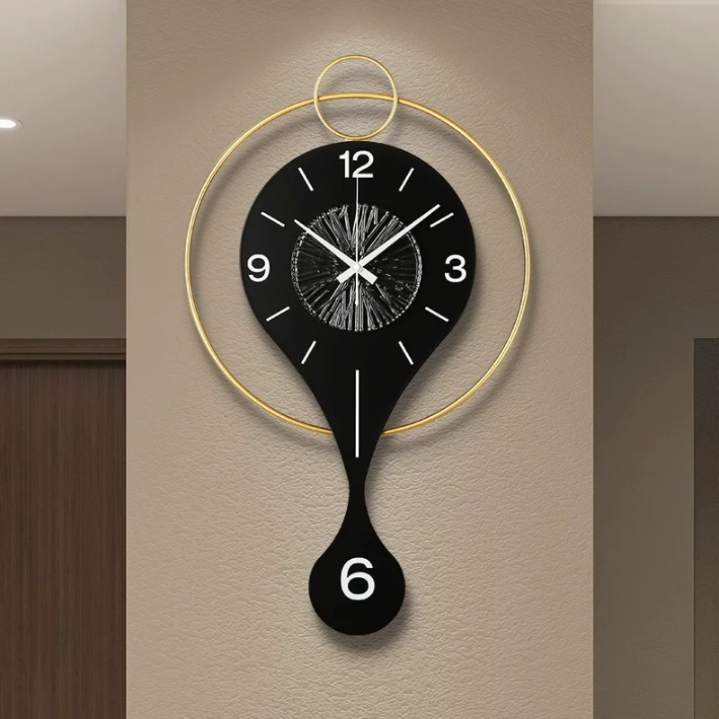 Luxury Watch Wall Clock - ساعة حائط دائرية فاخرة متأرجحة، ساعة