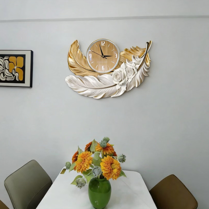 ساعة حائط فاخرة بتصميم ريشة، س - مراجعة Luxury Watch Wall Clock وسعره
