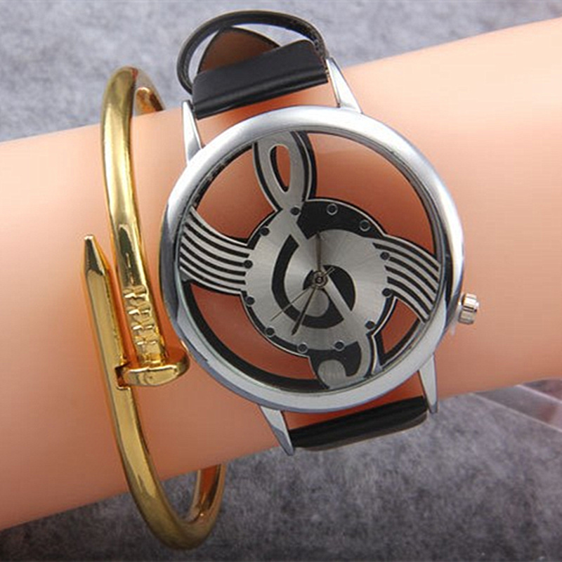موضة الجوف الموسيقى شكل ساعة م - مراجعة Luxury Watch White وسعره