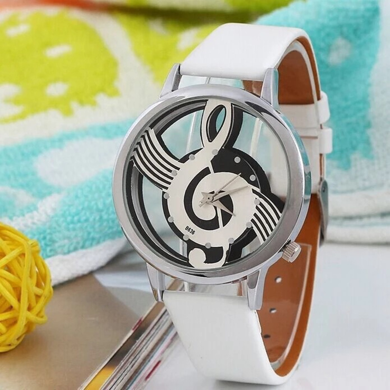 موضة الجوف الموسيقى شكل ساعة م - مراجعة Luxury Watch White وسعره