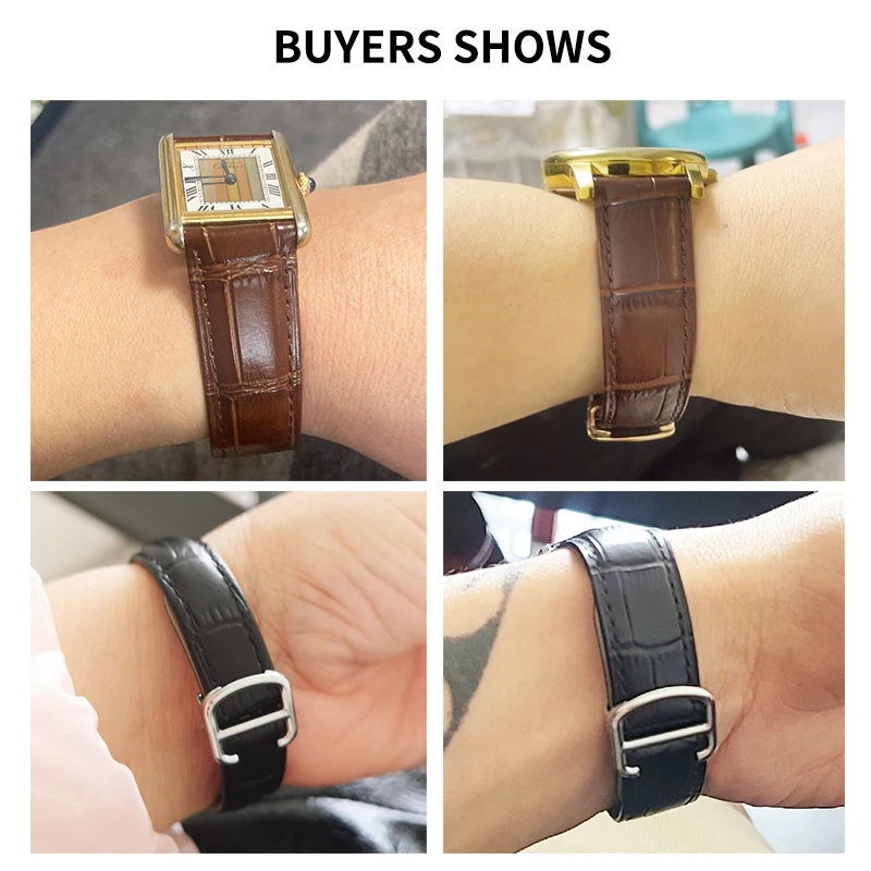 جلد طبيعي حزام الساعات مع الخي - مراجعة Luxury Watch Cartier وسعره
