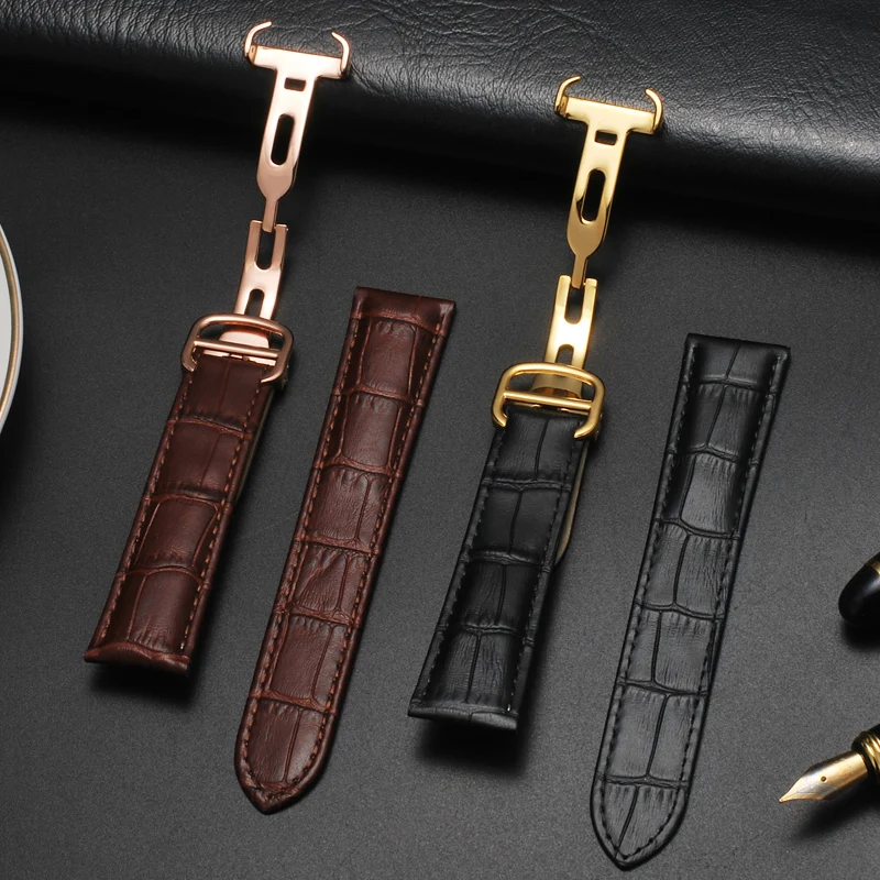 جلد طبيعي حزام الساعات مع الخي - مراجعة Luxury Watch Cartier وسعره