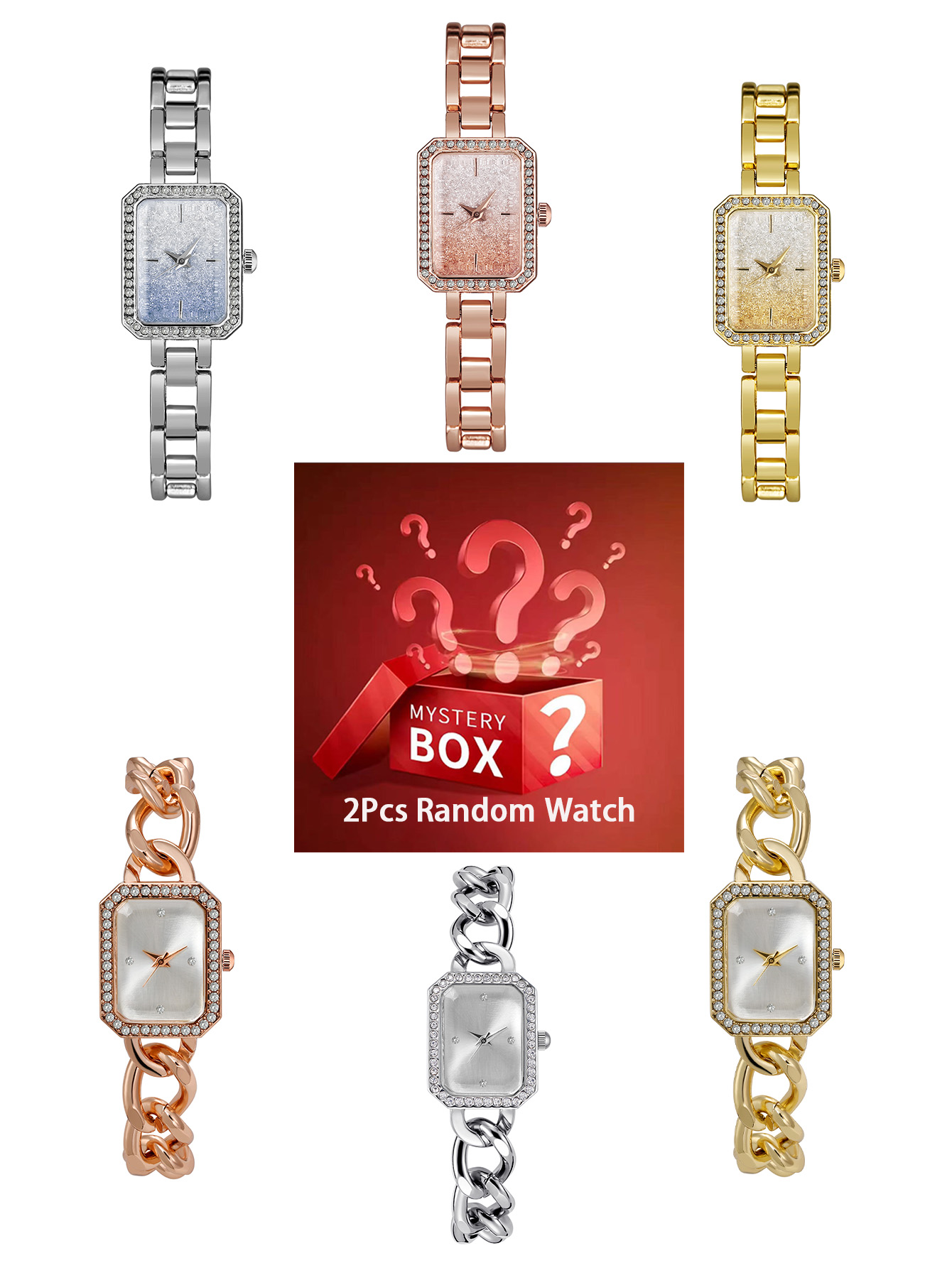 قطعتان من الساعات النسائية، صن - مراجعة Luxury Watch Diamond وسعره