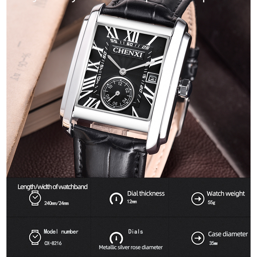 CHENXI 8216 موضة كلاسيكية مربع - مراجعة Zen Luxury Watch وسعره