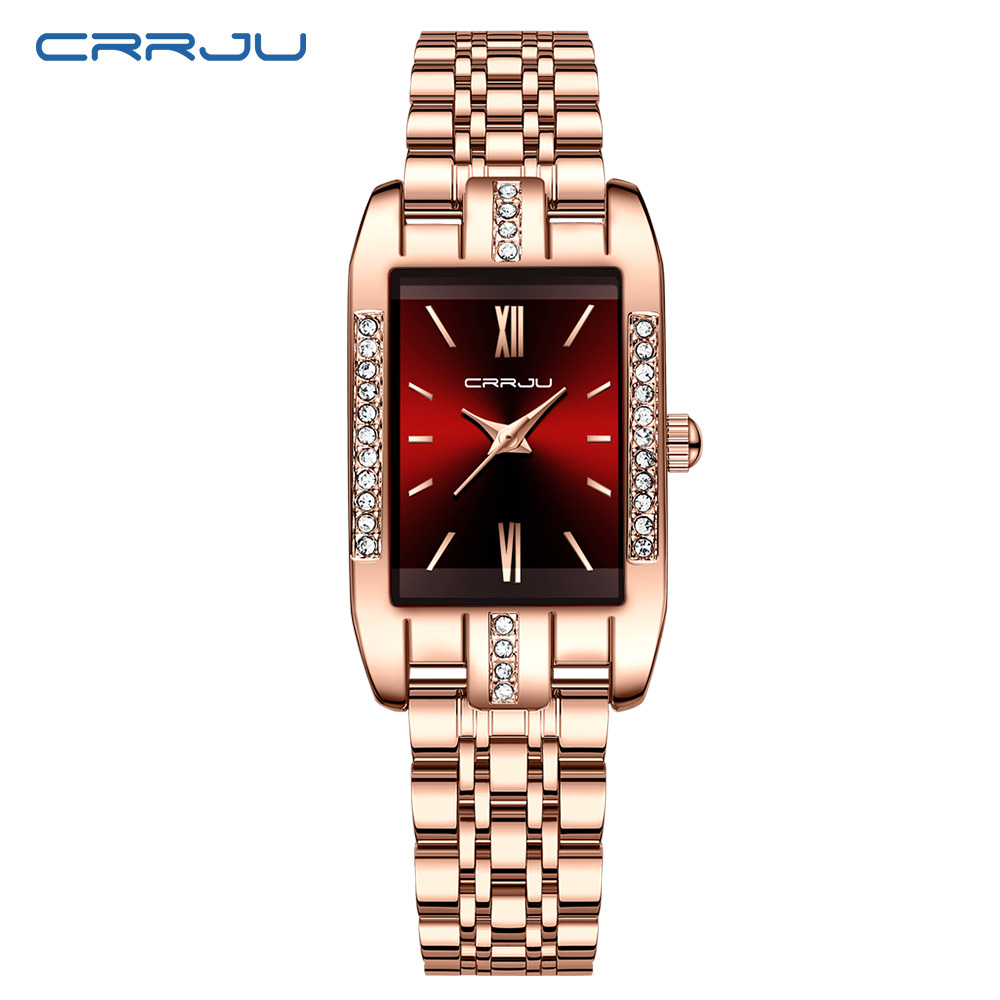 CRRJU ساعة مربعة فاخرة للمرأة  - مراجعة Luxury Watch Deals وسعره