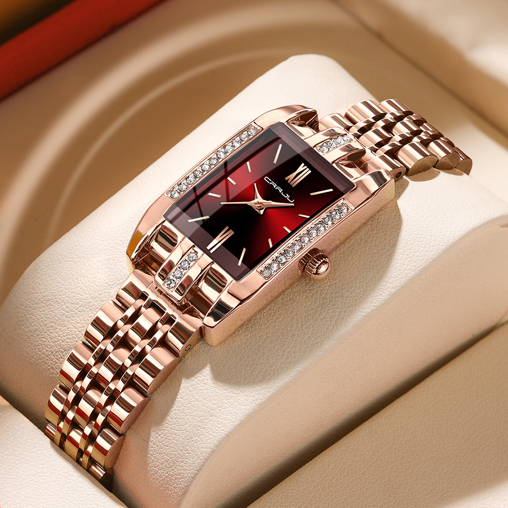 CRRJU ساعة مربعة فاخرة للمرأة  - مراجعة Luxury Watch Deals وسعره