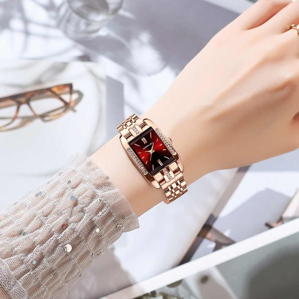 CRRJU ساعة مربعة فاخرة للمرأة  - مراجعة Luxury Watch Deals وسعره