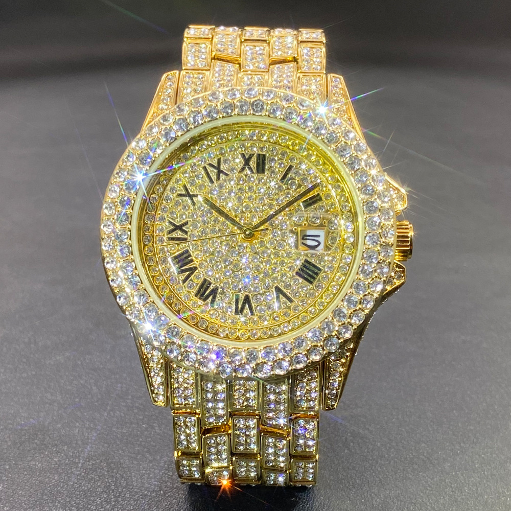 ساعة يد كبيرة ذهبية وفضية وسود - مراجعة Luxury Watch Gold وسعره